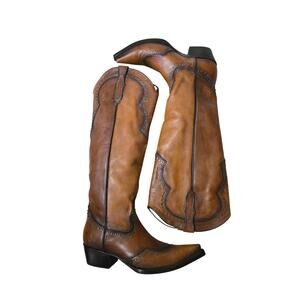 Desert Angels High Western Leather Boots Size 8